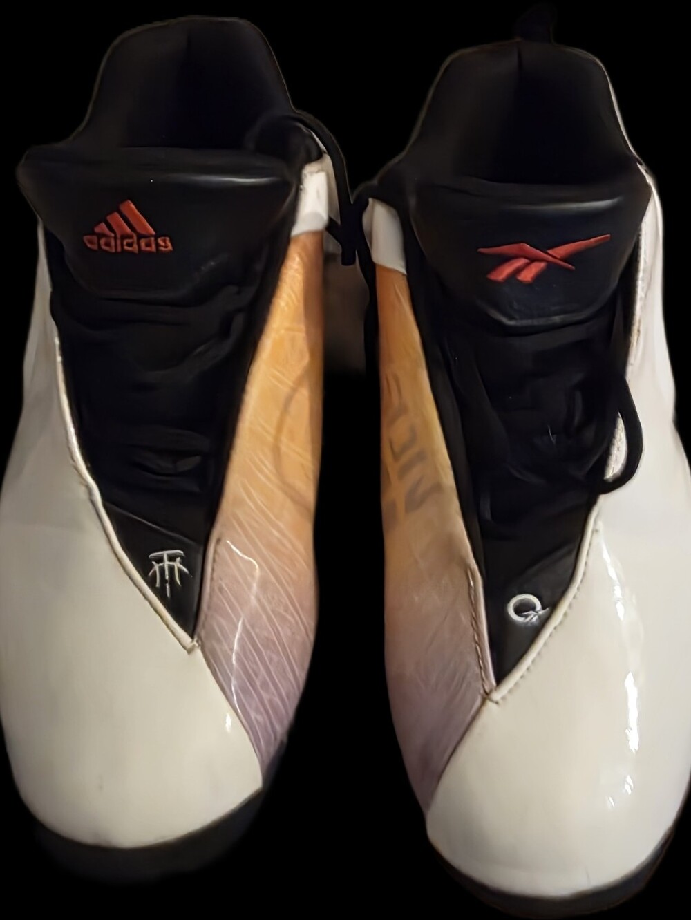 adidas Men’s White and Peach Athletic Shoes